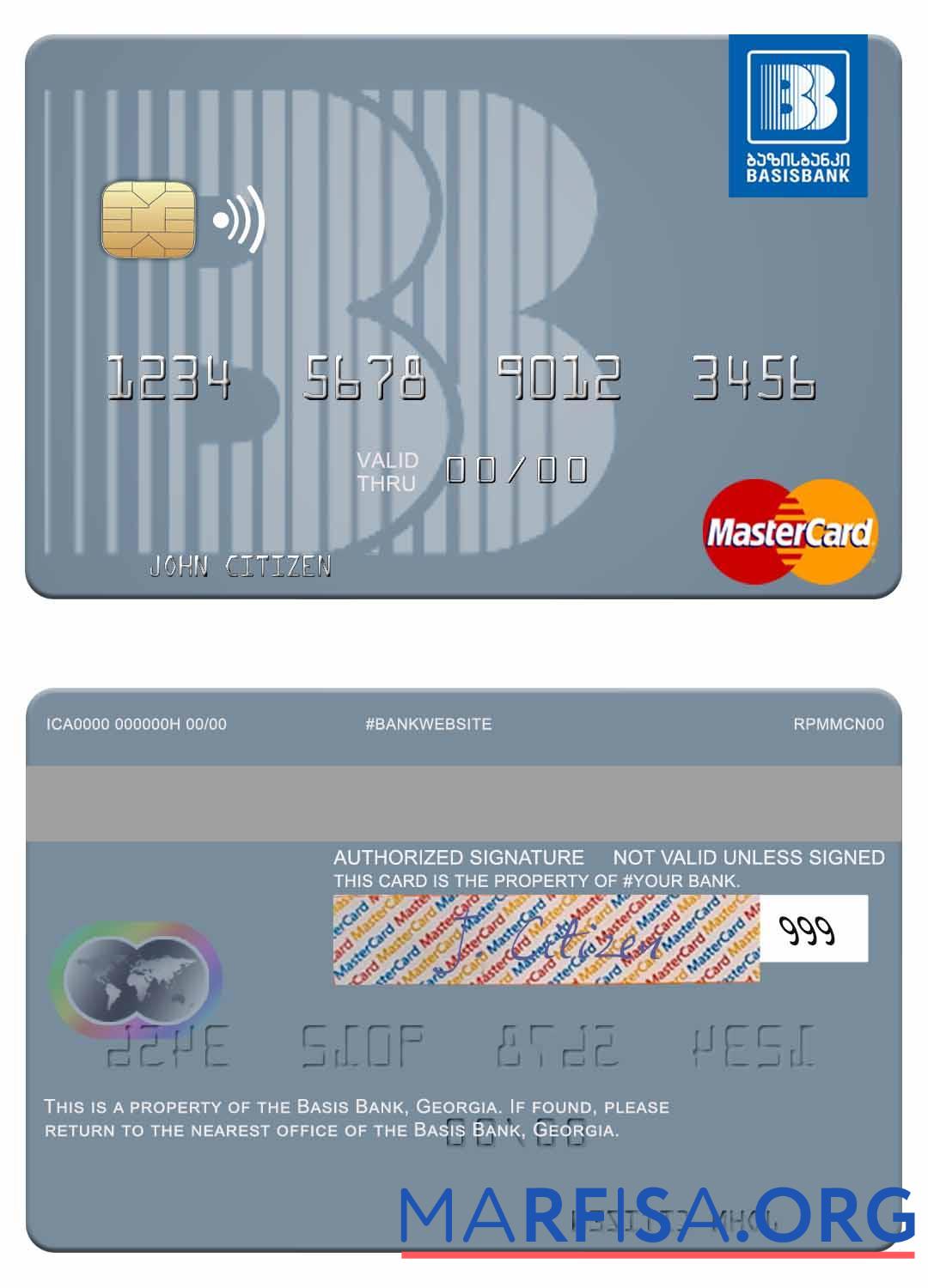 Downloadable Georgia Basis Bank mastercard example